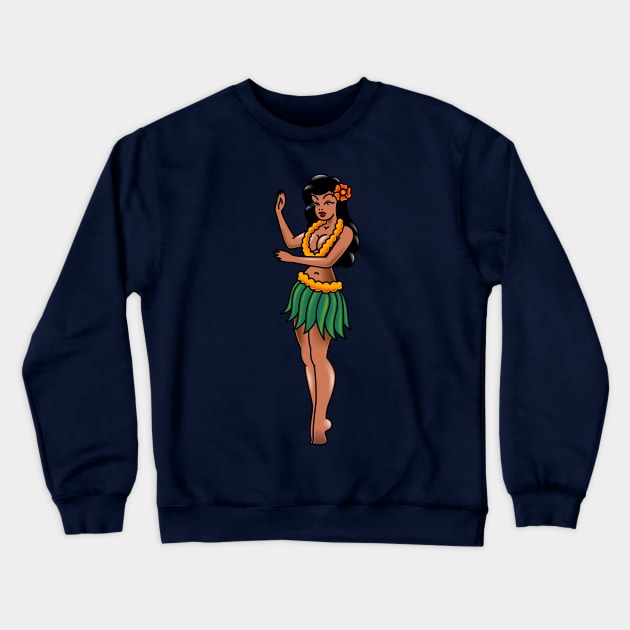 Hula Girl Crewneck Sweatshirt by OldSalt